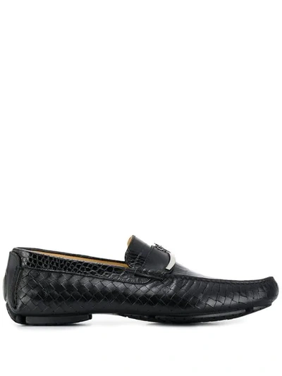 Cesare Paciotti Textured Loafers In Black