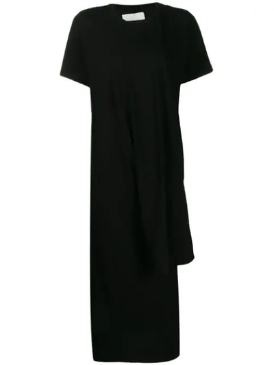 Mm6 Maison Margiela Asymmetric T-shirt Dress In Black