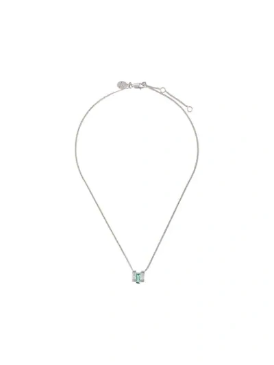 V Jewellery Green Chrysler Necklace In Silver
