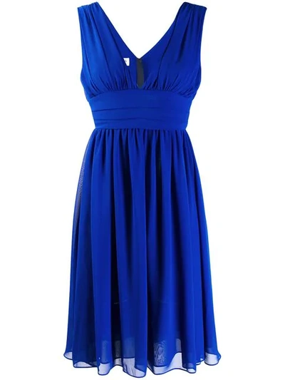 Blanca Ruched Detail Dress In Blue