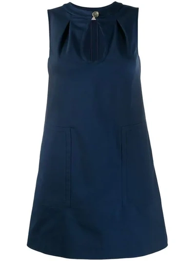 Blanca Keyhole Shift Dress In Blue