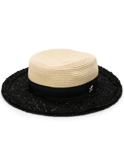 Karl Lagerfeld Fedora Hat In Black Tweed