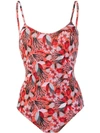 Emmanuela Swimwear Amy Floral Print Swimsuit In Red