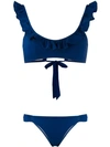 Emmanuela Swimwear Lisa Ruffled Bikini In Blue