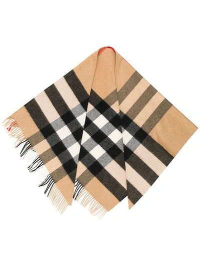 Burberry Supernova Check Cashmere Scarf In Neutrals