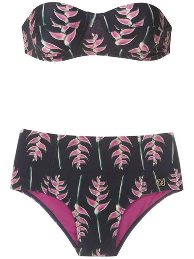 Brigitte Floral Print Bikini In Blue