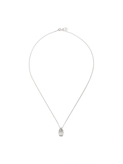 V Jewellery Crystal Ball Necklace In Silver