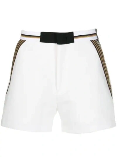 Fendi Contrast Check Pocket Shorts In White