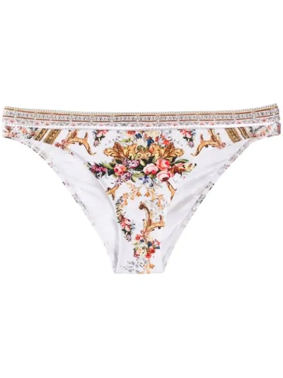 Camilla Floral Baroque Bikini Bottoms - White
