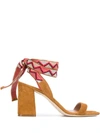 Gianna Meliani Contrasting Tie Fastening Sandals In Brown