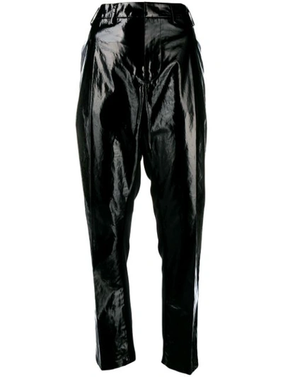N°21 Vinyl Front Trousers In Black
