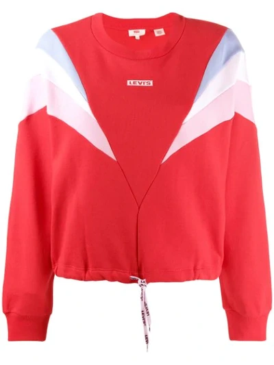 Levi's Panelled Logo Sweatshirt In 0002 Red Pink | ModeSens