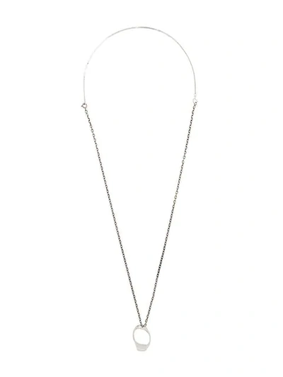 Maison Margiela Perforated Ring Necklace In Silver