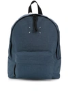 Maison Margiela Signature White Stitch Backpack In Blue
