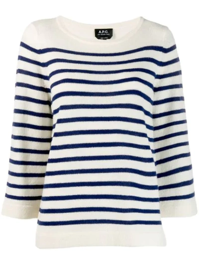 Apc Striped Jumper In White