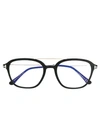 Tom Ford Round Frame Glasses In Black