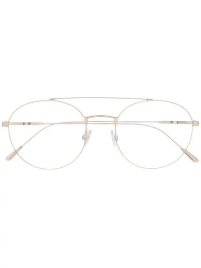 Tom Ford Round Frame Glasses In Gold