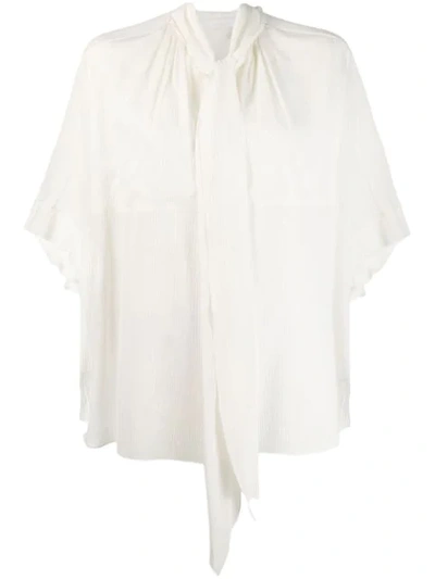 Chloé Pussy Bow Blouse In White
