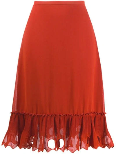 See By Chloé Embellished Hem Skirt In Red
