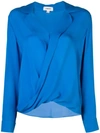 L Agence Loose Fit Blouse In Blue