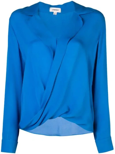 L Agence Loose Fit Blouse In Blue