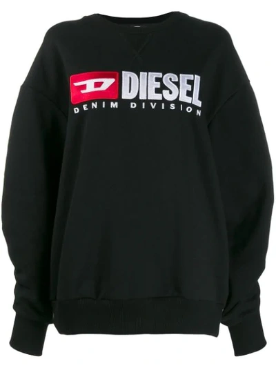 Diesel Contrast Logo Sweatshirt In Black