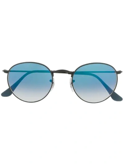 Ray Ban Round Frame Sunglasses In Blue