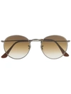 Ray Ban Round Frame Sunglasses In Brown