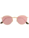 Ray Ban Round Sunglasses In Gold