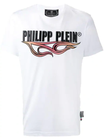 Philipp Plein Embroidered Logo T-shirt In White