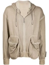 A-cold-wall* Back Patch Zip Hoodie In Neutrals