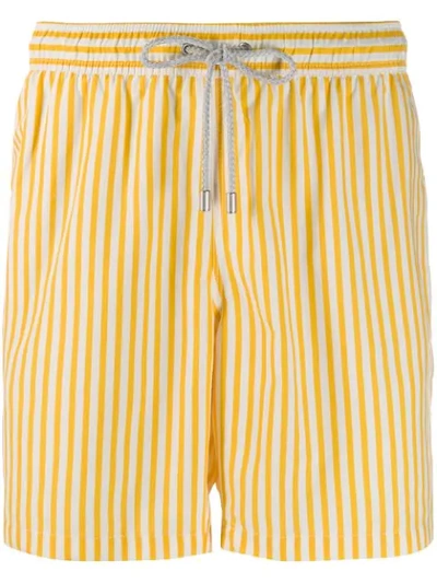 Bluemint Sunrise Line Stripe Swim Shorts In Yellow