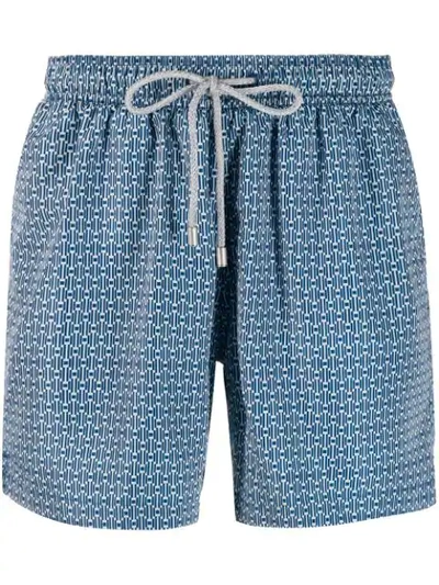 Bluemint Peacot Printed Swim Shorts In Blue