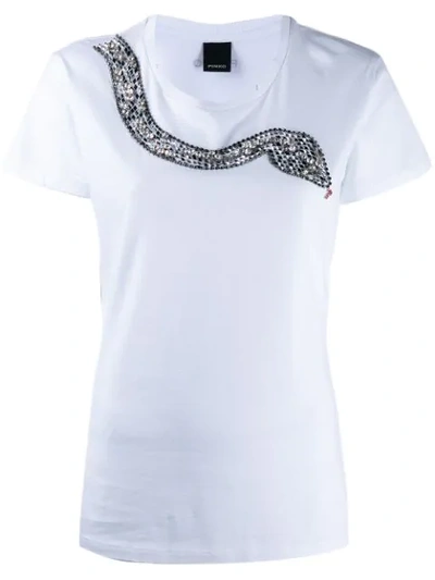 Pinko Studded Snake T-shirt - White