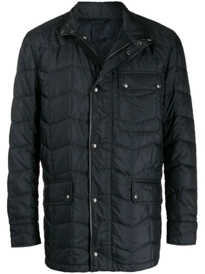 Ferragamo Quilted Jacket In Blue