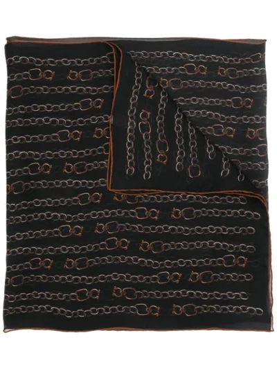 Ferragamo Salvatore  Chain Print Scarf - Black