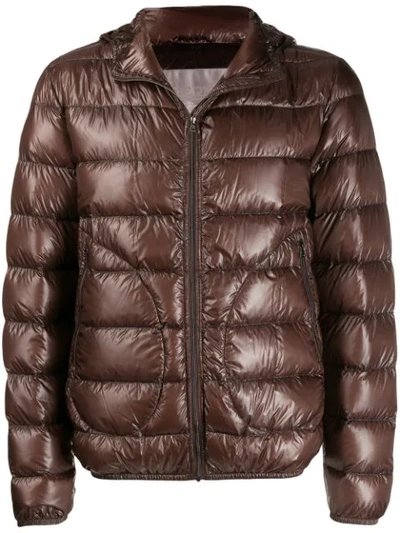 Herno Quilted Puffer Jacket In Brown