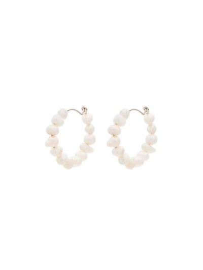 Holly Ryan Keshi Pearl Hoop Earrings In White