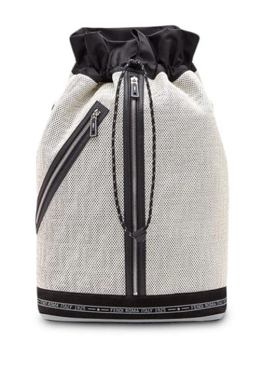 Fendi Sacca Perforated-style Backpack In White