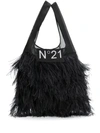 N°21 Classic Shopper With Feathers In Black