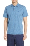 Tommy Bahama Pacific Shore Striped Classic Fit Polo Shirt In Blue Allure Hthr