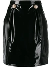 Versace Coated Cady Tulip Mini Skirt In Black