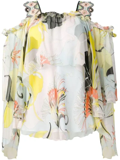 Emilio Pucci Mirabilis Print Silk-chiffon Blouse In 005 Rosa/celeste