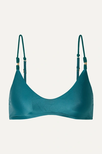 Vix Ocean Luli Trim Roll Bikini Top In Teal