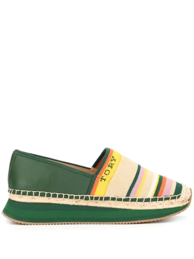 Tory Burch Daisy Mixed-material Slip-on Trainer In Green