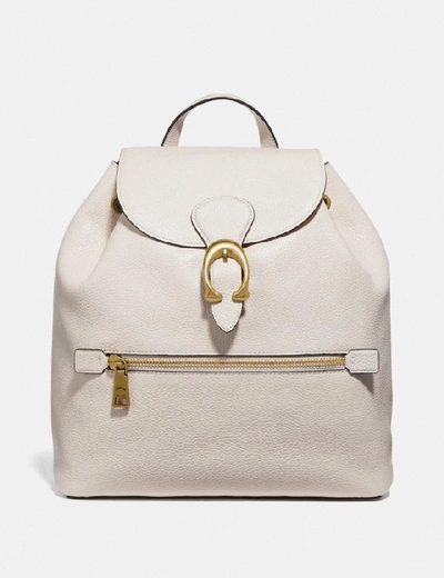 Coach Evie Backpack In White In Chalk/brass