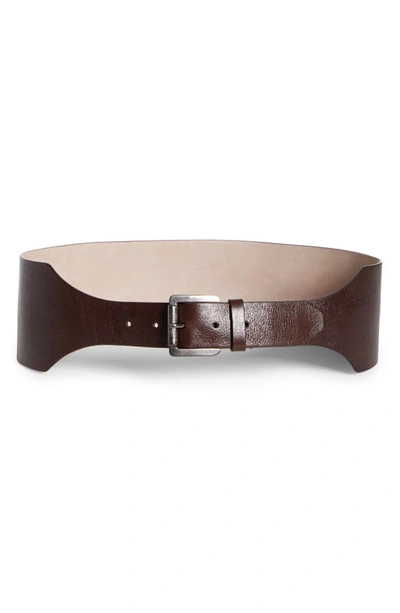 Brunello Cucinelli Leather Corset Belt In Espresso