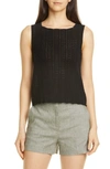 Theory Crochet Sleeveless Cotton Blend Sweater In Black