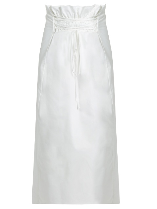 The Row Daul Paperbag-waist Midi Skirt, White | ModeSens