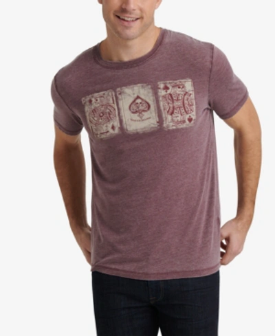 Lucky Brand Men's Poker Cards Short Sleeve T-shirt, Port Royle Burnout